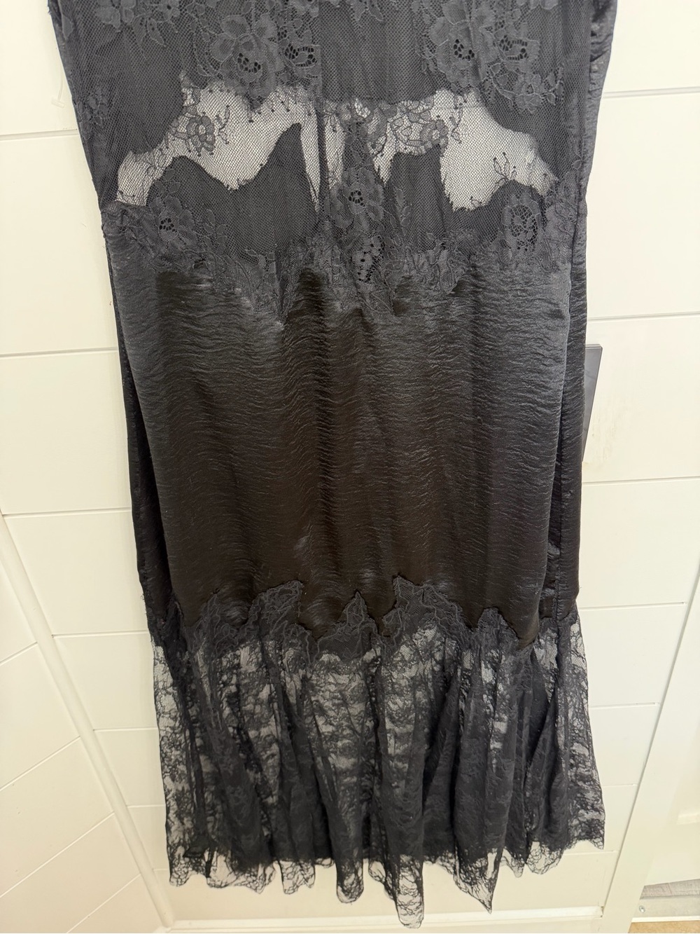 Anthropologie Black Lace Slim Midi Dress Size Medium 36621 - Picture 9 of 13